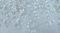 Embroidered Sequinned Tulle Floral Vines