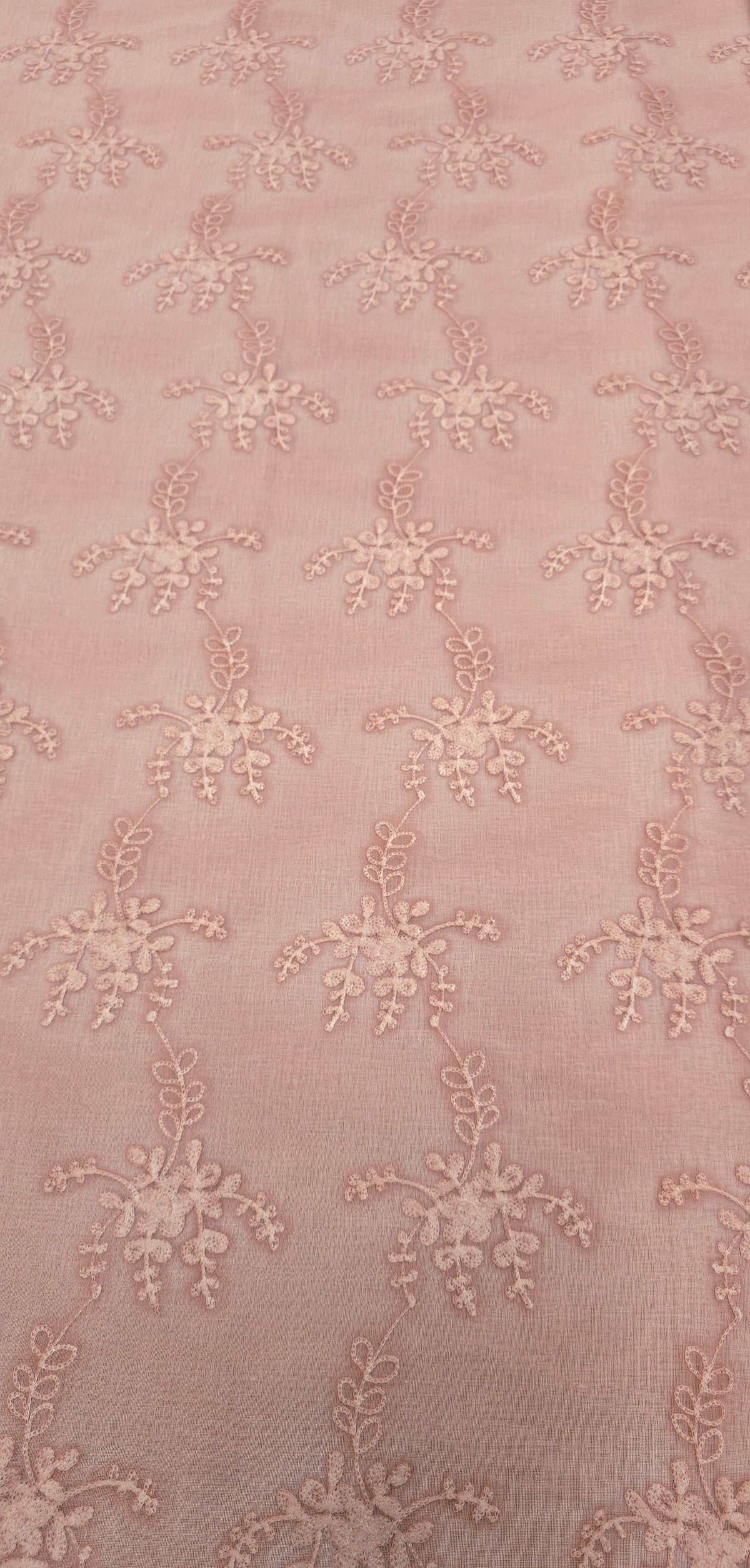 Embroidered Organdy Pink Garden