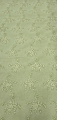 Embroidered Organdy Green Garden
