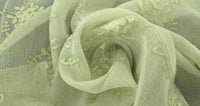 Embroidered Organdy Green Garden