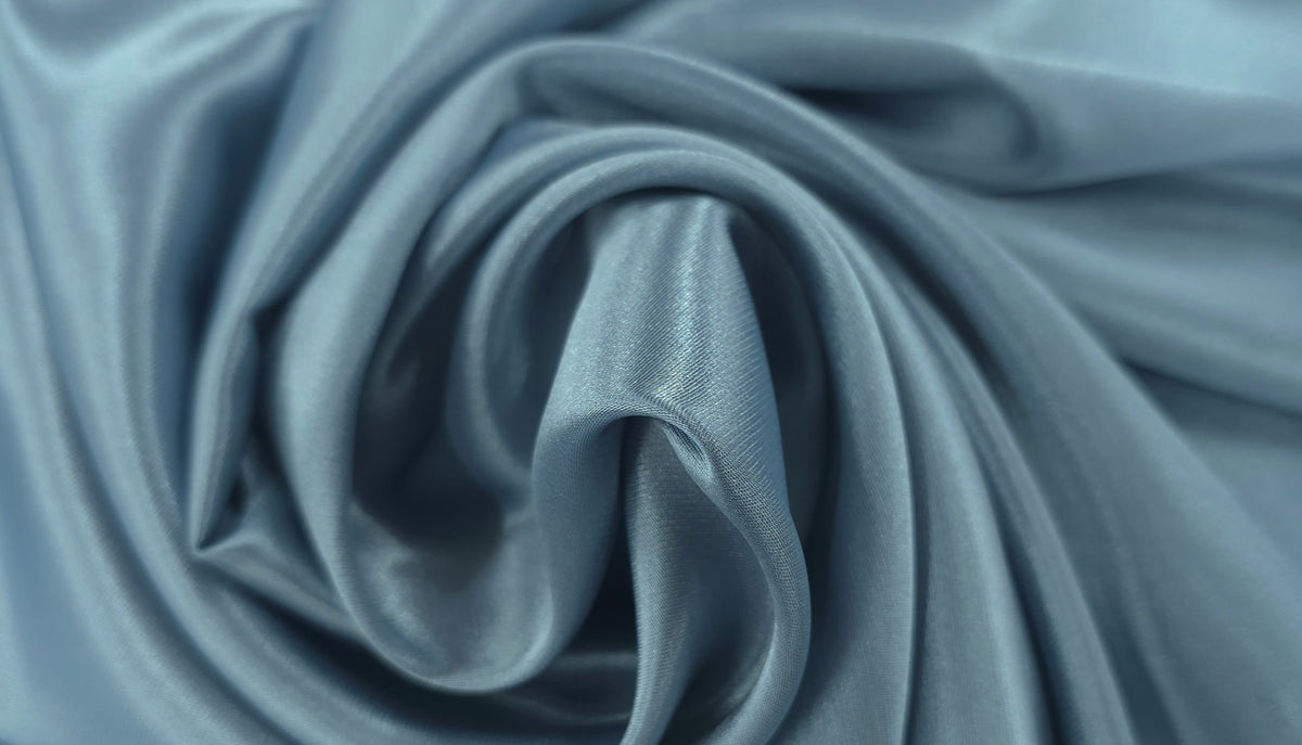 Charmeuse Satin Steel Blue