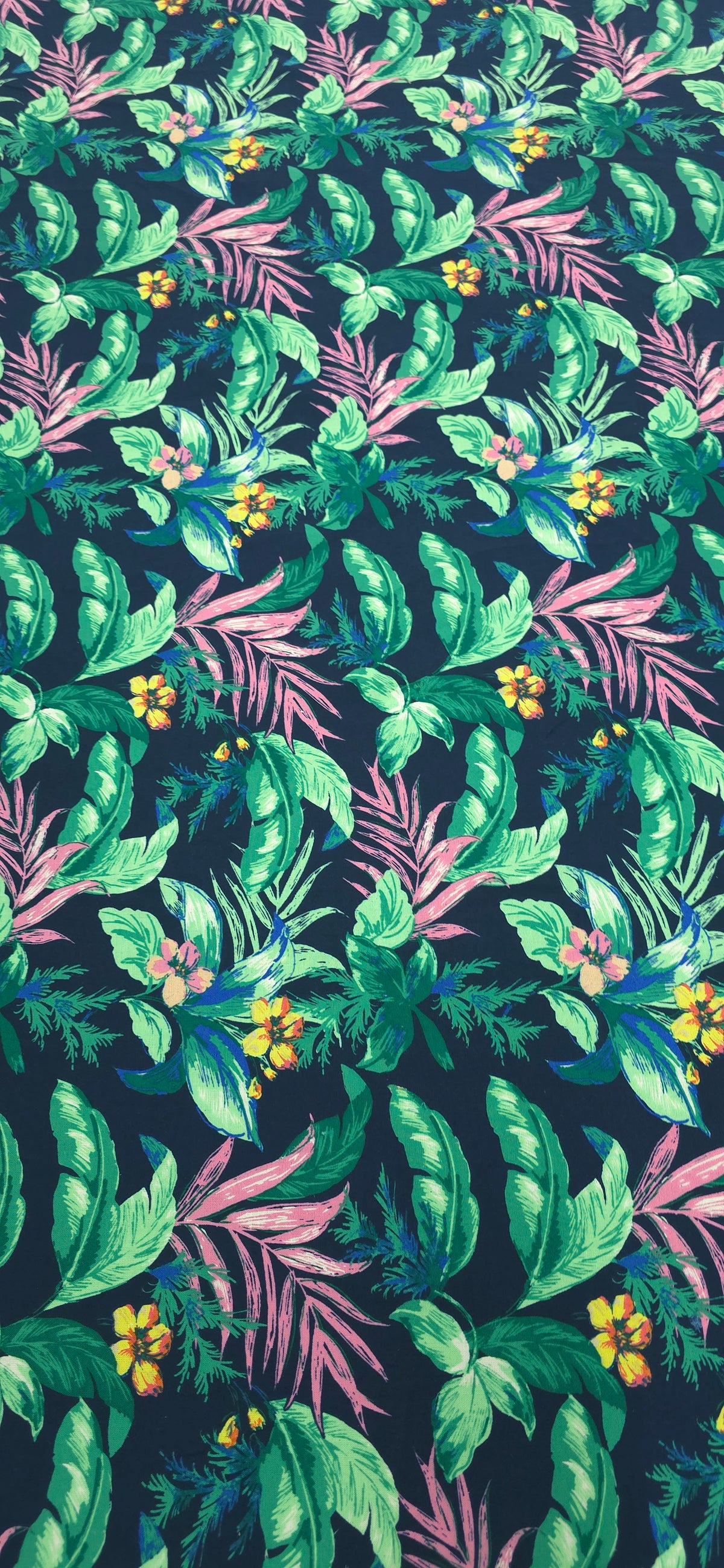 Printed Linen Blend Tropical Paradise