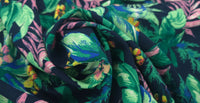 Printed Linen Blend Tropical Paradise