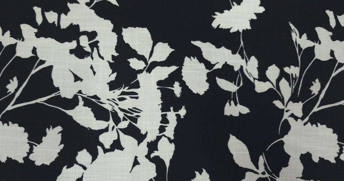Printed Linen Blend Fanciful Posies