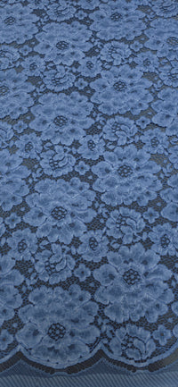 Corded Lace Denim Blooms