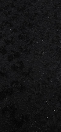 Sequinned 3D Floral Ribbon Lace Black