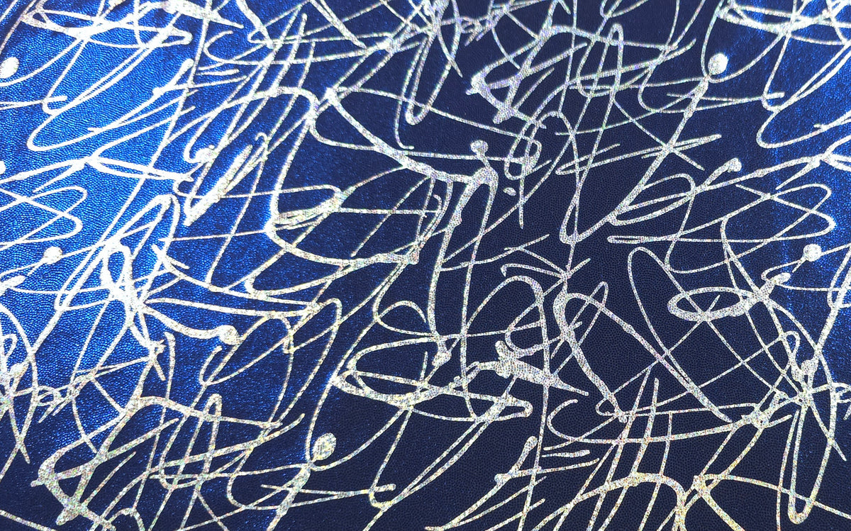 Printed Spandex Royal Graffiti