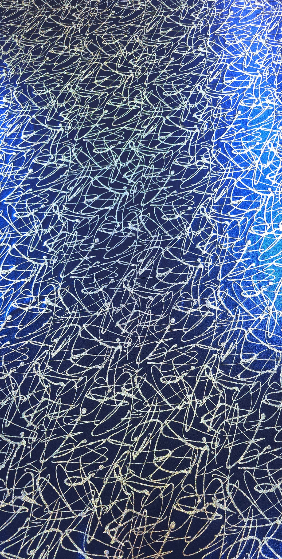 Printed Spandex Royal Graffiti