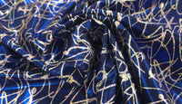 Printed Spandex Royal Graffiti