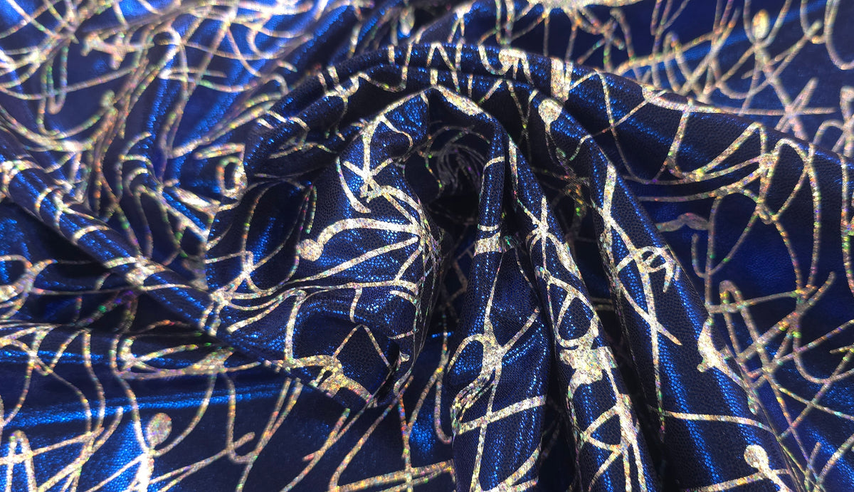 Printed Spandex Royal Graffiti