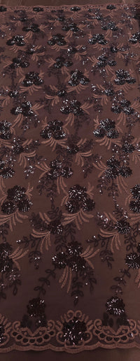 Sequinned Lace Brown Melody
