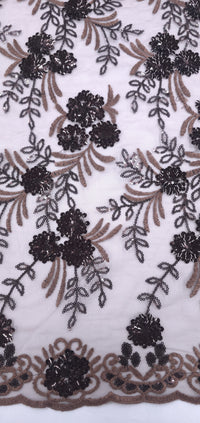 Sequinned Lace Brown Melody