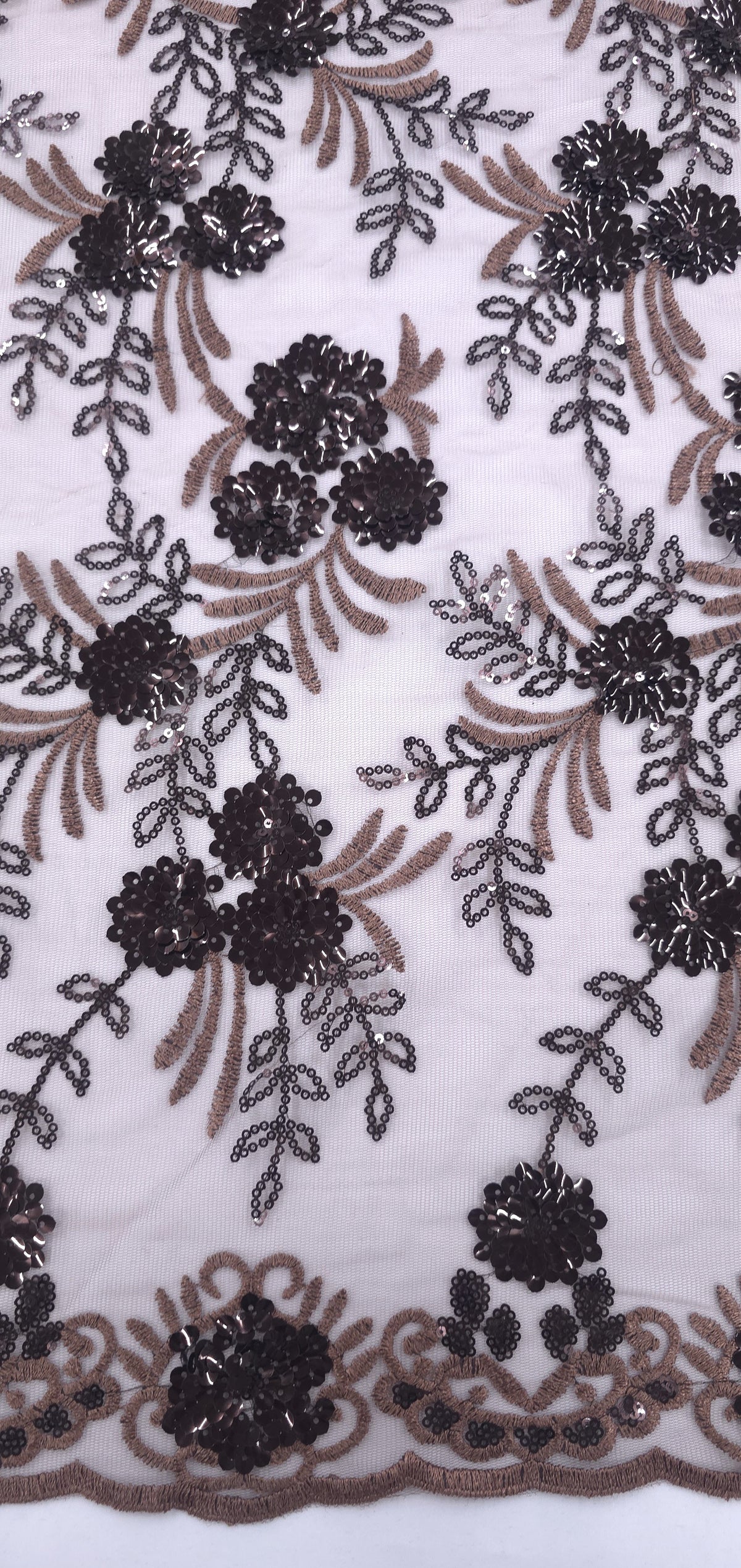 Sequinned Lace Brown Melody