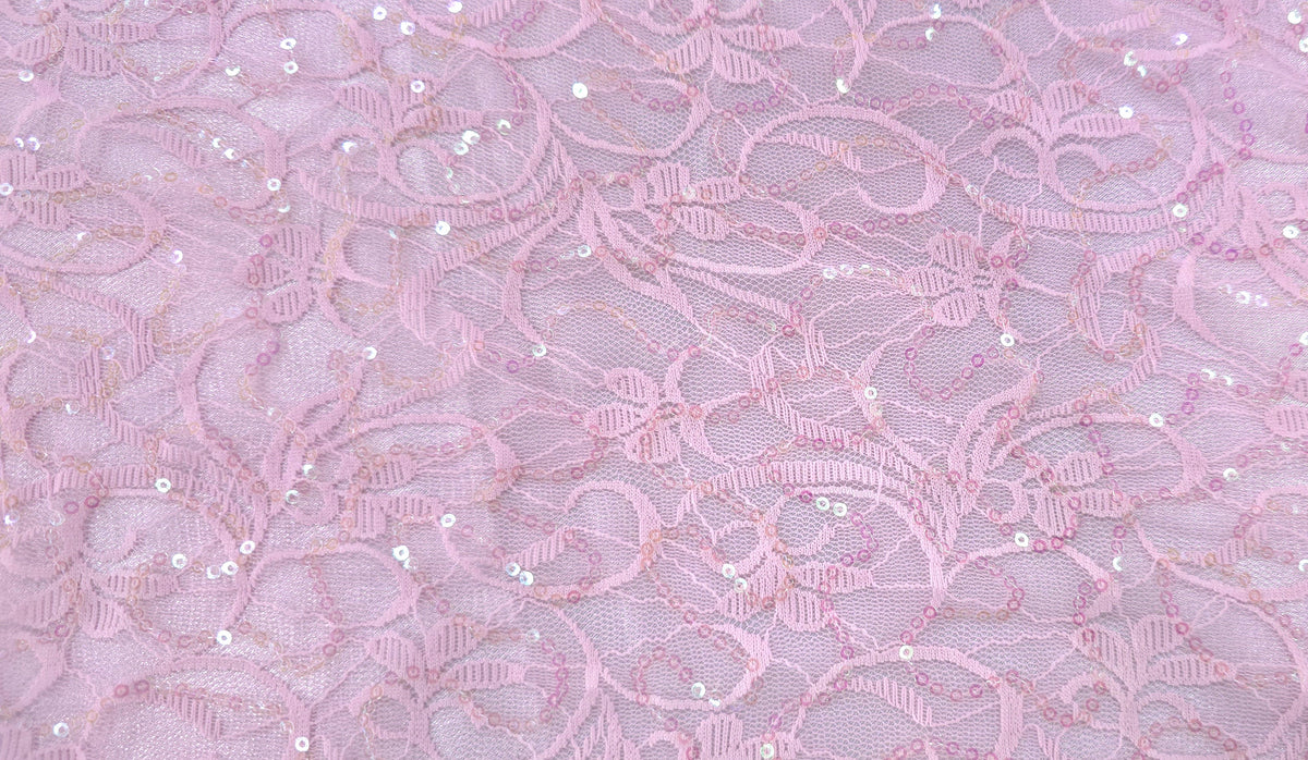 Stretch Lace Belle Sequin Pink