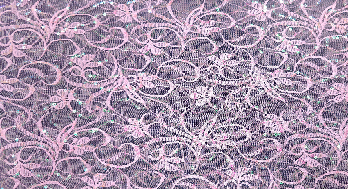 Stretch Lace Belle Sequin Pink
