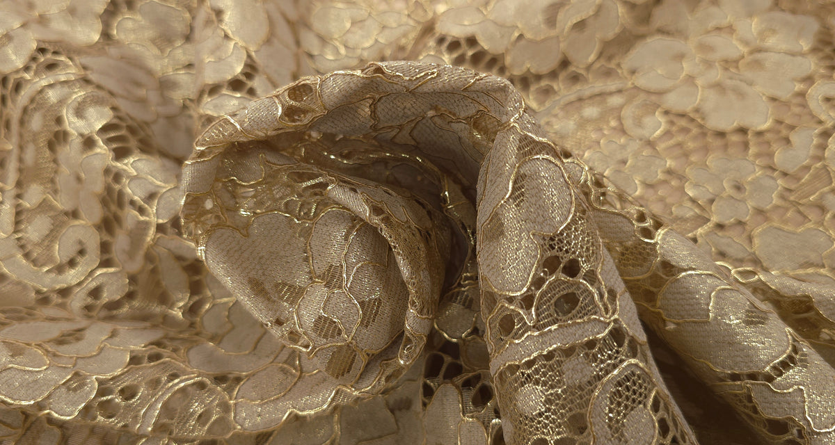 Corded Lace Metallic Gold Regale