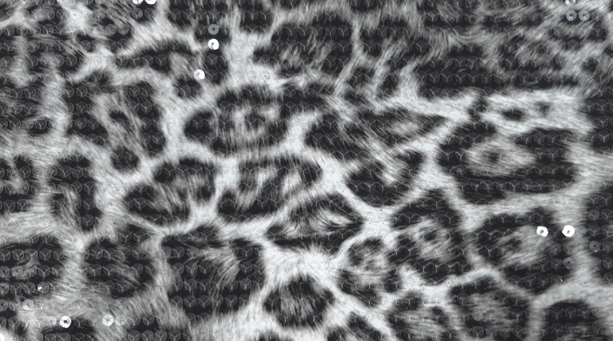 Sequinned Printed Knit Leopard
