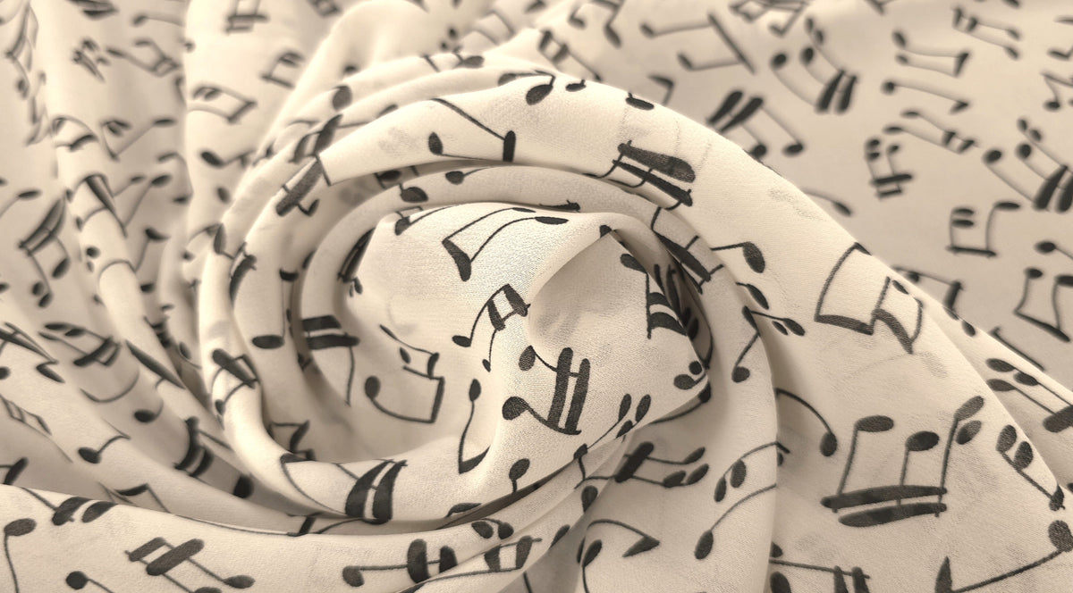 Printed Chiffon Music Notes