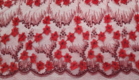 3D Floral Lace Garden Red