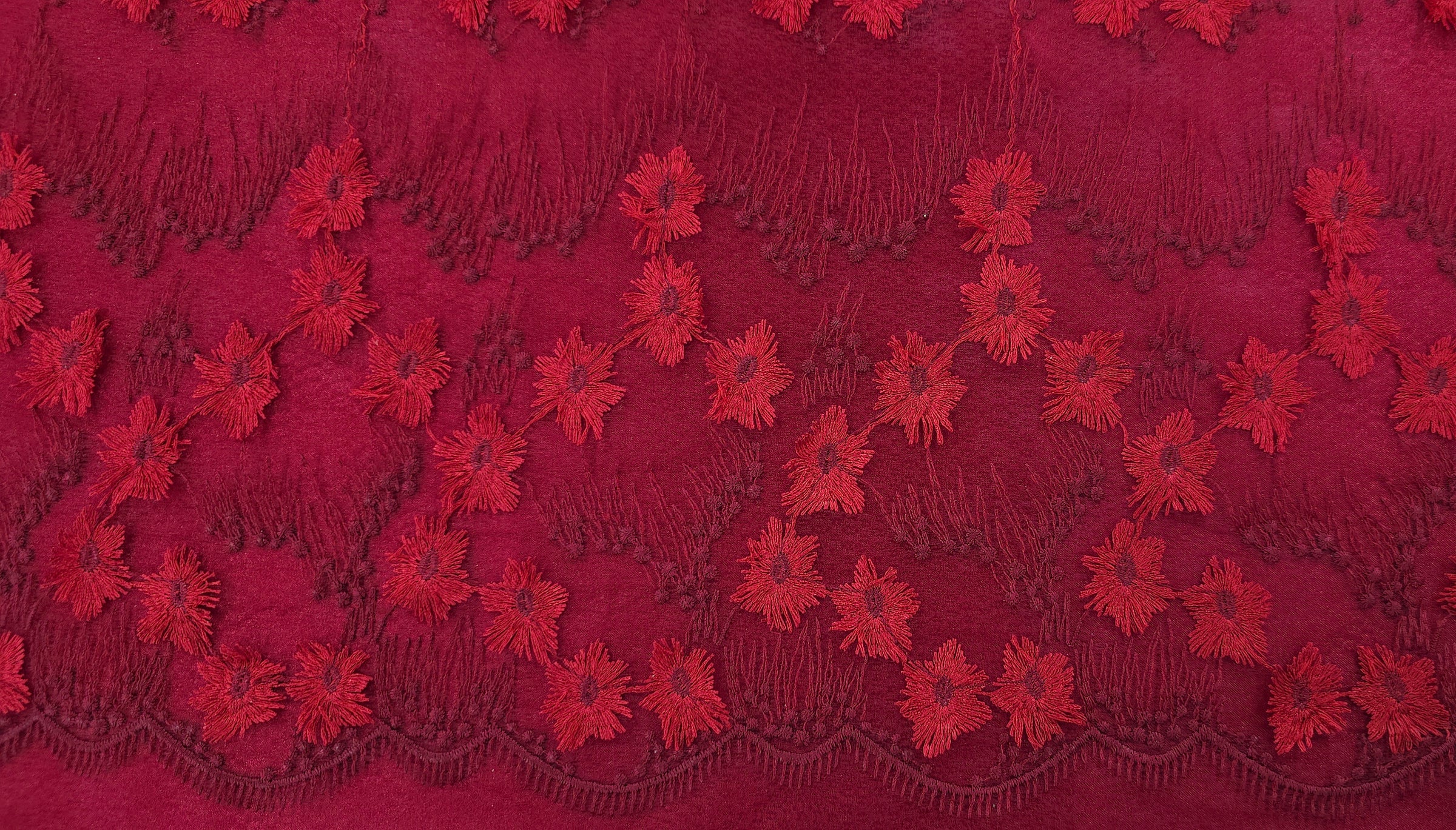 3D Floral Lace Garden Red