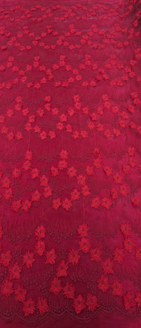 3D Floral Lace Garden Red