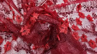 3D Floral Lace Garden Red