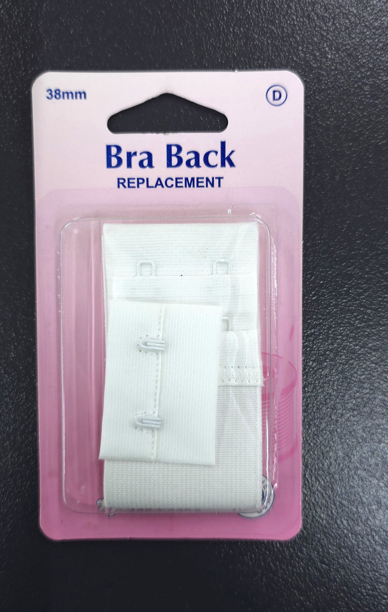 Bra Back Replacement White 38mm