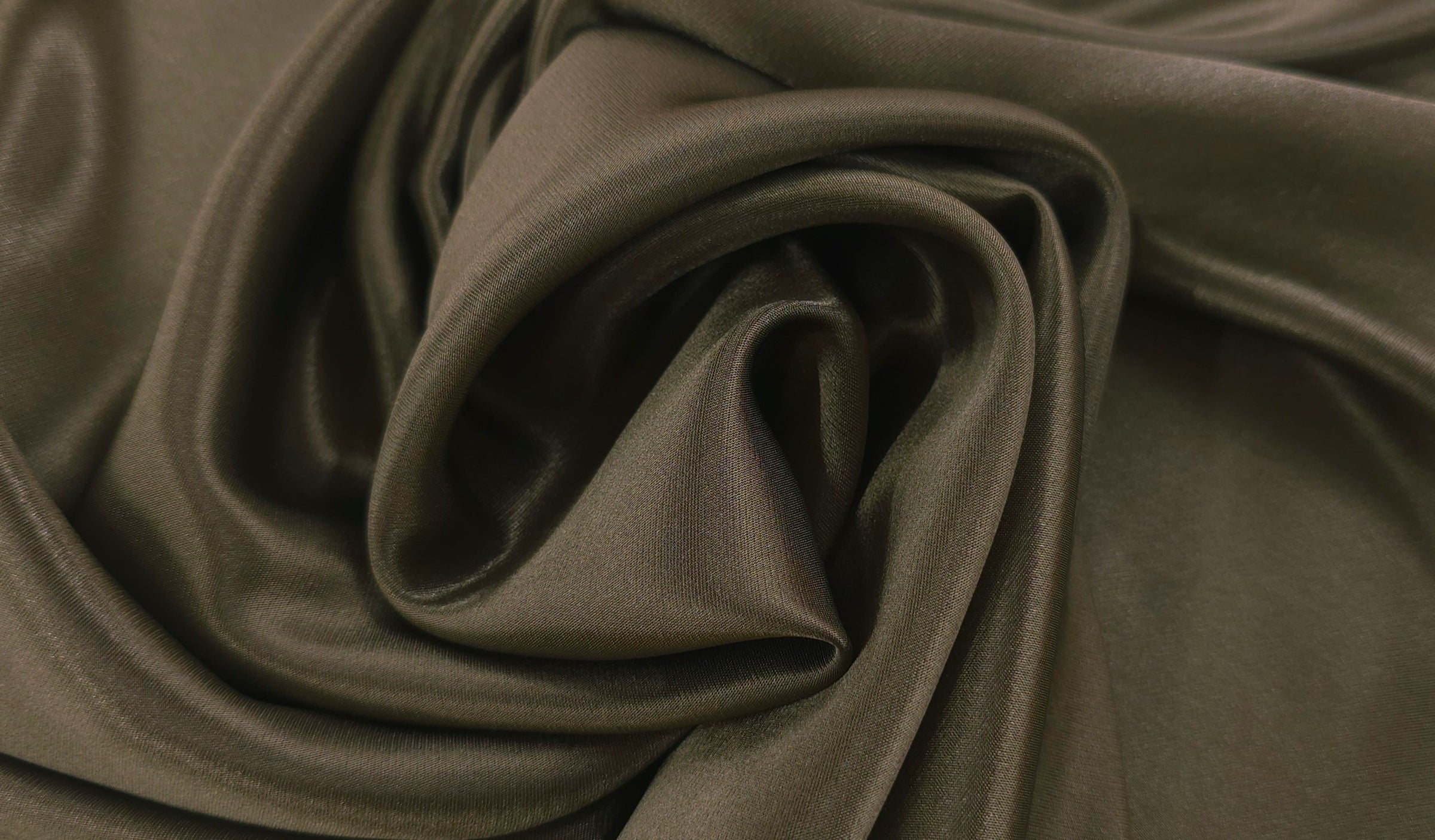 Charmeuse Satin Combat Green