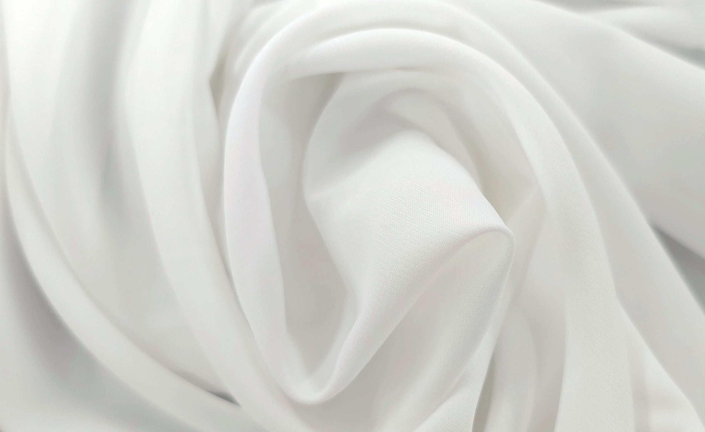 Crepe de Chine Silk White