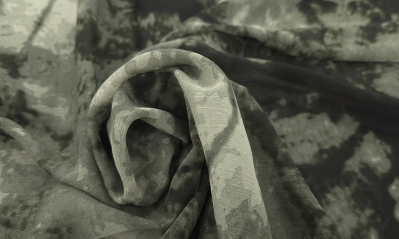 Printed Crinkle Chiffon Camouflage