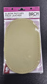 Elbow Patches Faux Leather Beige