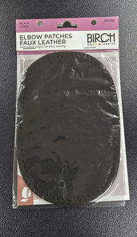 Elbow Patches Faux Leather Black