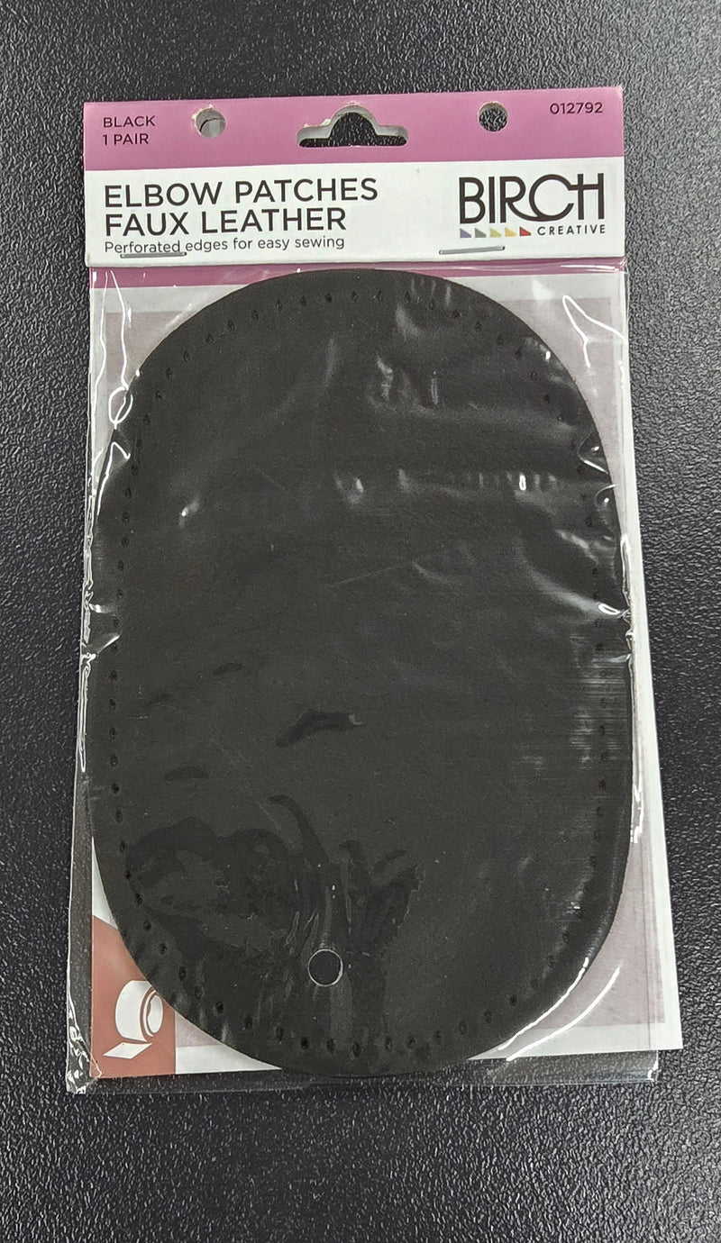 Elbow Patches Faux Leather Black