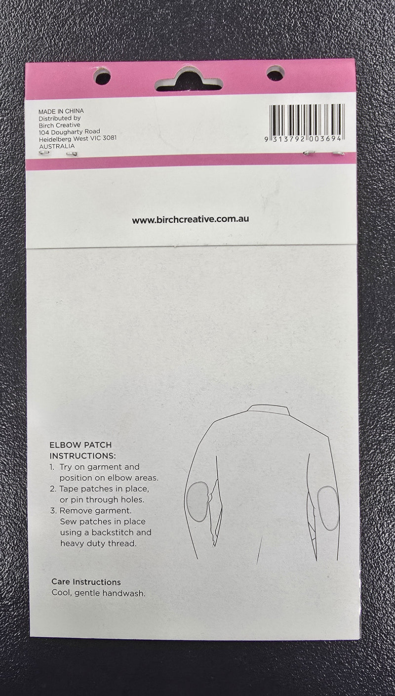 Elbow Patches Faux Leather Black