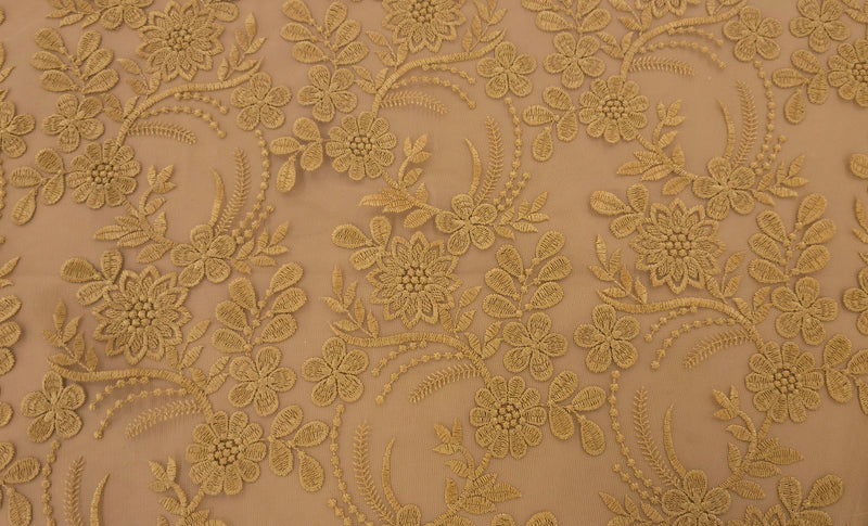 Elegance Embroidered Lace Gold