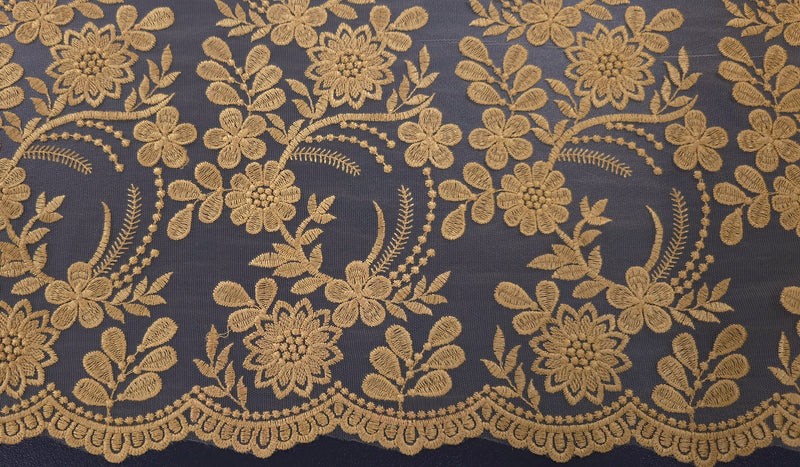 Elegance Embroidered Lace Gold