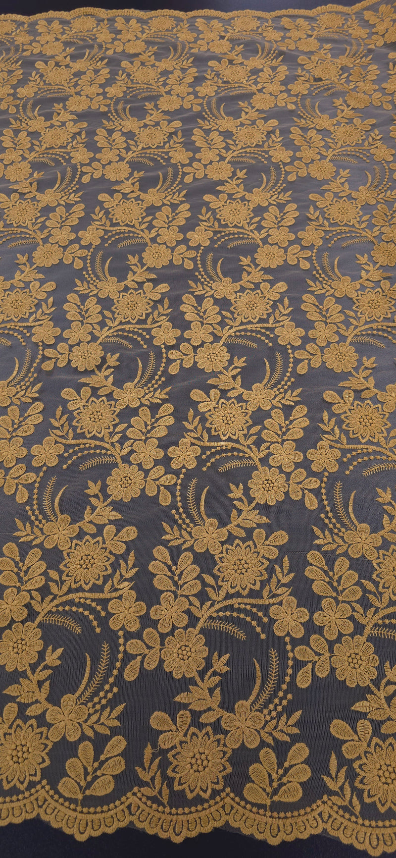 Elegance Embroidered Lace Gold