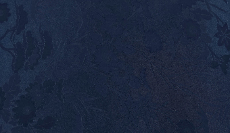 Embossed Polyester Navy Bouquet