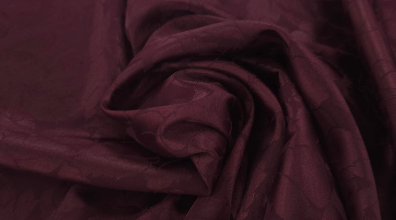 Embossed Polyester Burgundy Bouquet