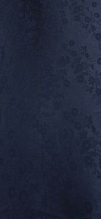 Embossed Polyester Navy Bouquet