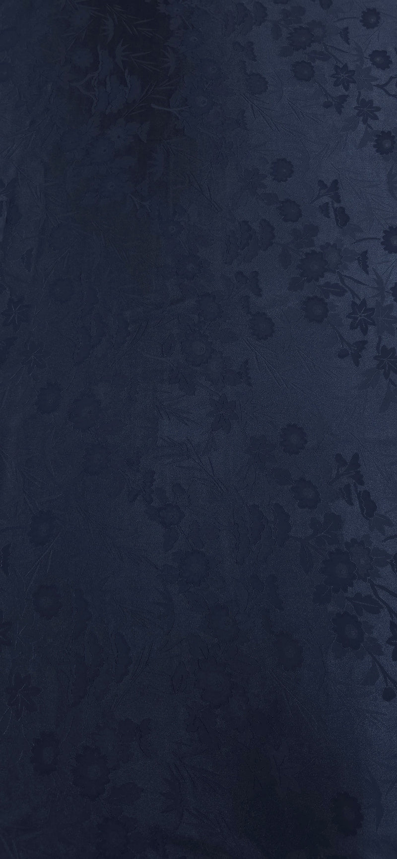 Embossed Polyester Navy Bouquet