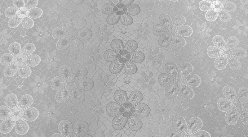 Embossed Polyester Silver Bouquet