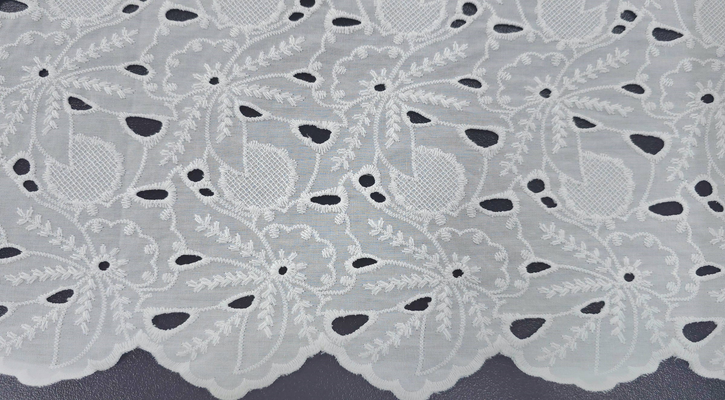 Embroidered Cotton Mystic White