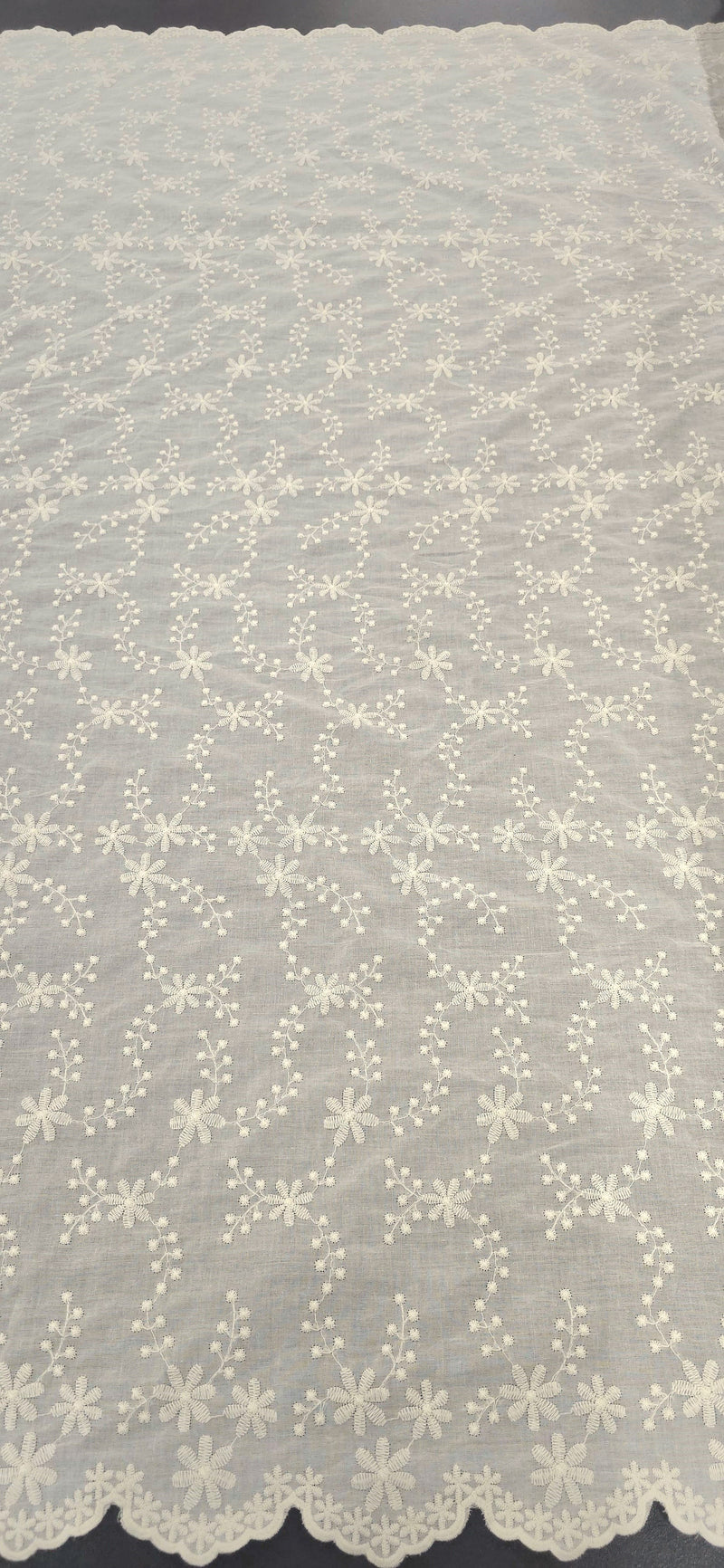 Embroidered Cotton Dainty Ivory