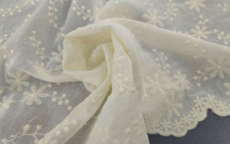 Embroidered Cotton Dainty Ivory