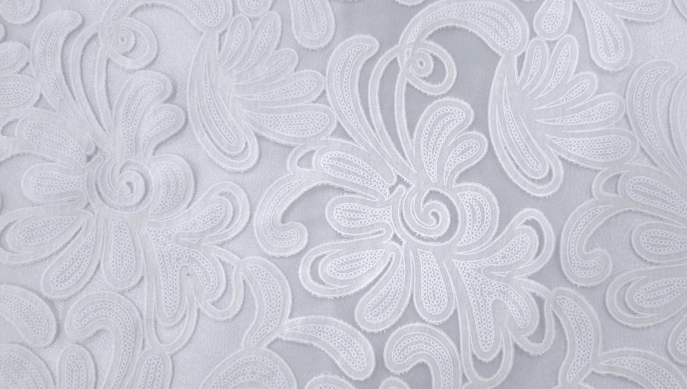 Floral Swirl Lace White