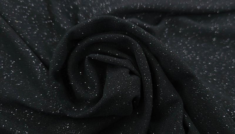 Glitter Chiffon 145cm Black