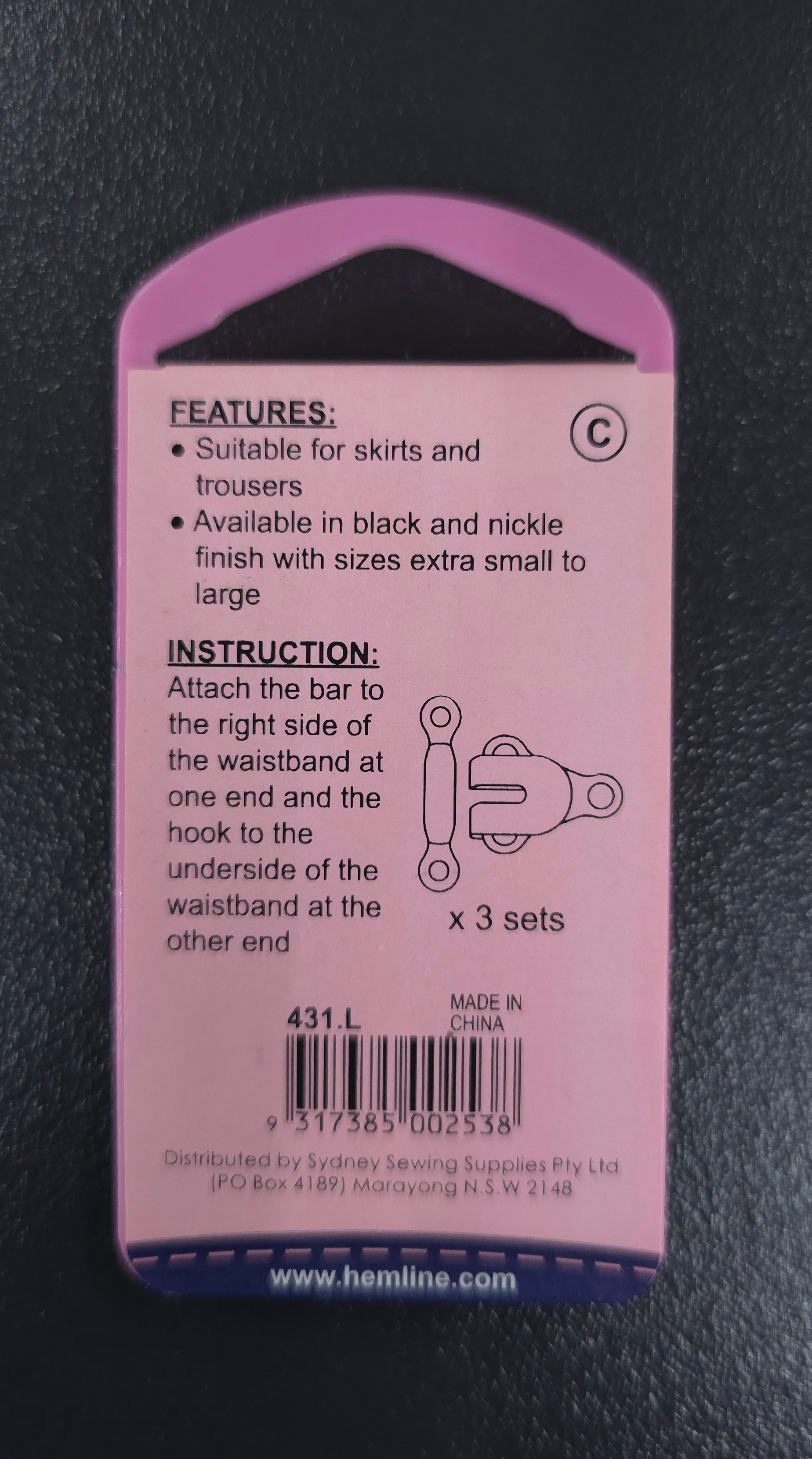 Hook & Bar Black Large