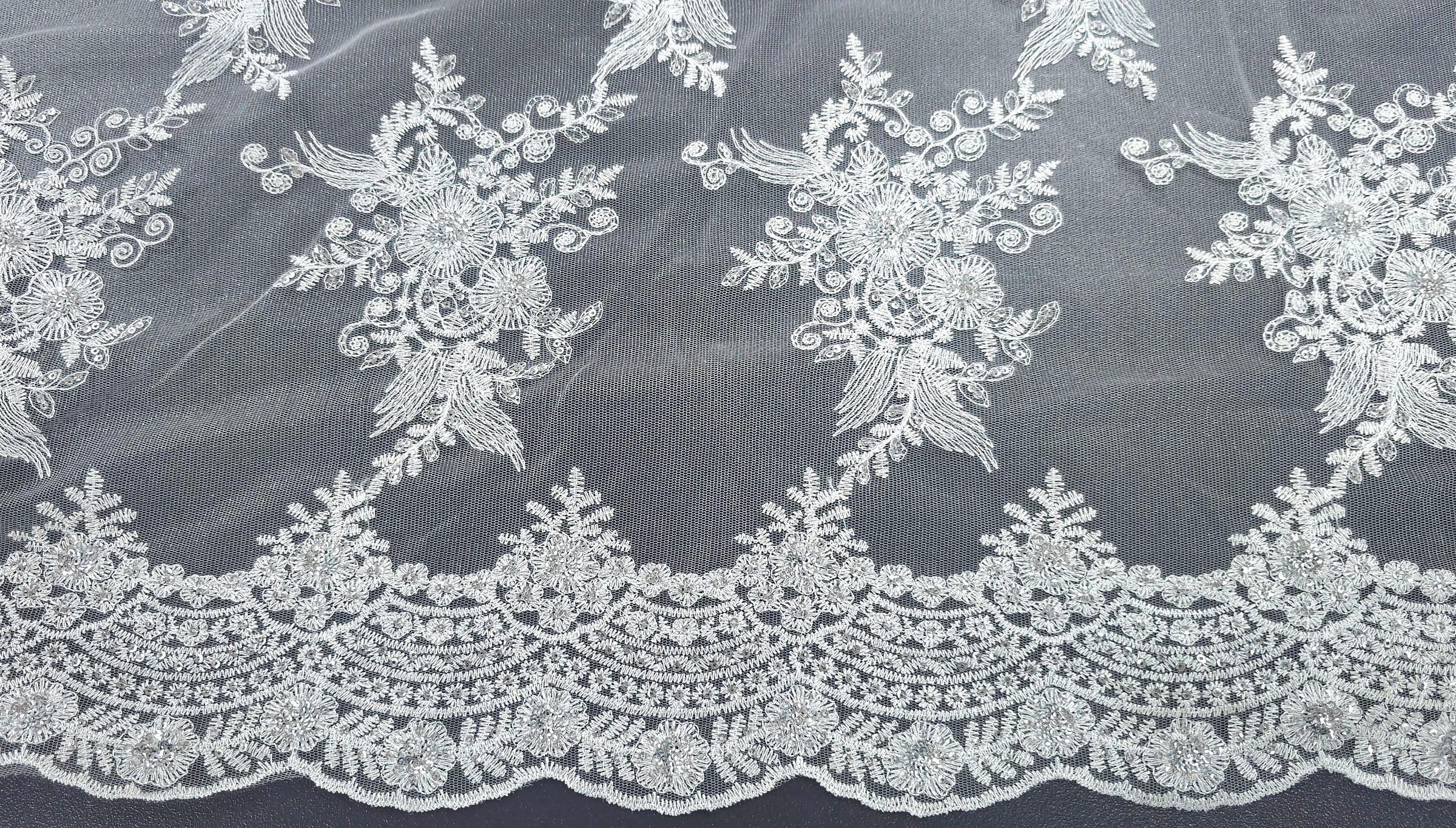 Jewel Lace Silver White