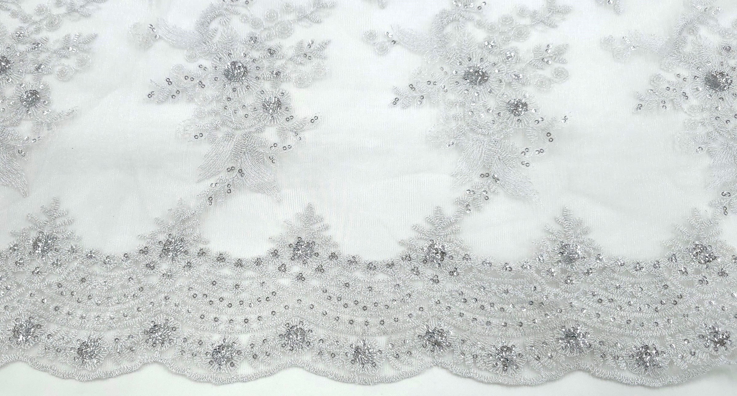 Jewel Lace Silver White